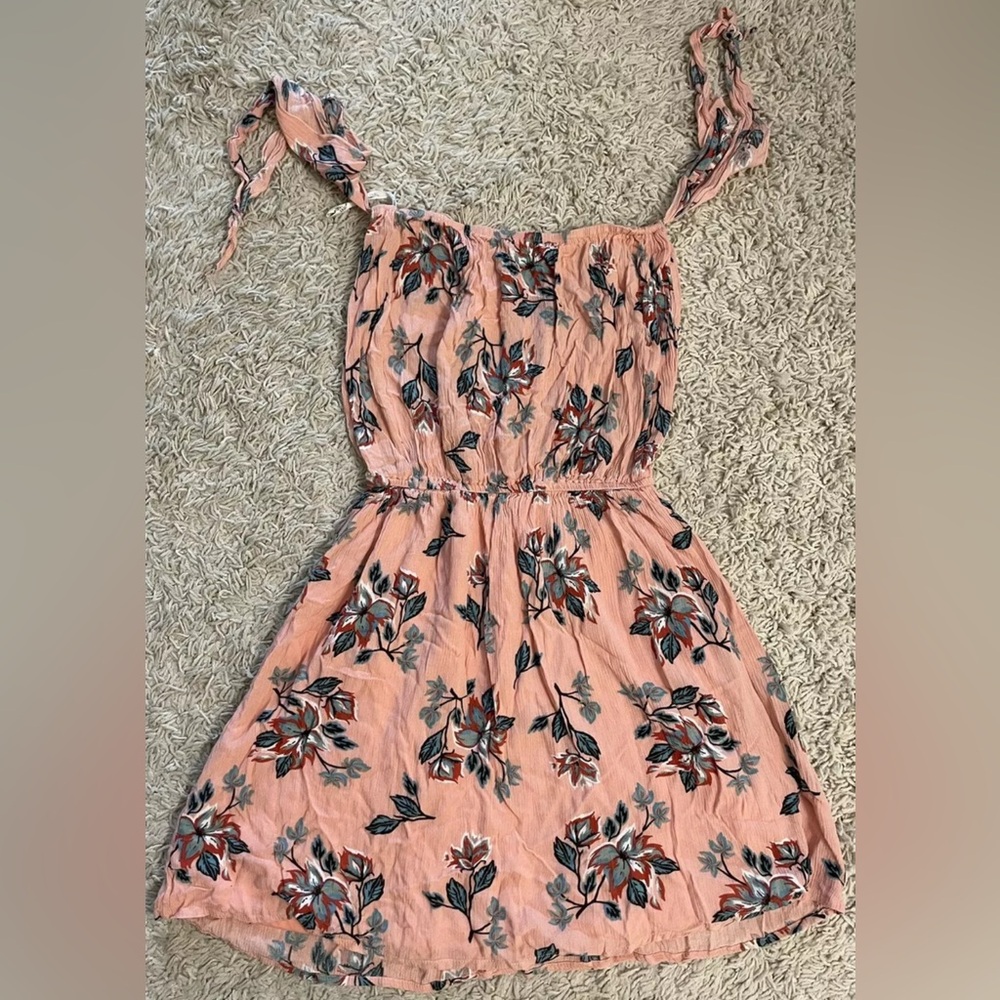 EXIST pink tropical Floral sleeveless stretchy above knee dress Medium M 8